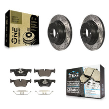 Charger l'image dans la galerie, Rear Drilled Slot Brake Rotor &amp; Ceramic Pad Kit For BMW 328i 320i 428i 228i 230i