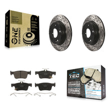 Load image into Gallery viewer, Rear Coated Drilled Slotted Disc Brake Rotor And Ceramic Pad Kit For Honda Civic