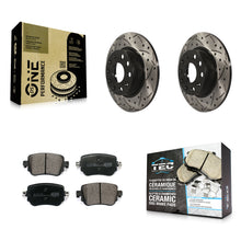 Charger l'image dans la galerie, Rear Drill Slot Disc Brake Rotors Ceramic Pad Kit For Volkswagen Passat GTI Golf