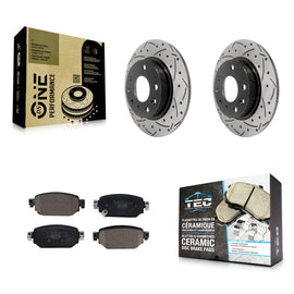 Rear Coated Drilled Slot Disc Brake Rotor Ceramic Pad Kit For Mazda 3 CX-3 Sport