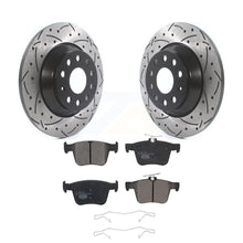 Charger l&#39;image dans la galerie, Rear Drill Slot Brake Rotors Ceramic Pad Kit For Volkswagen Tiguan Jetta Audi TT