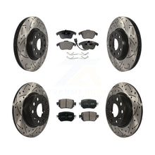 Load image into Gallery viewer, Front Rear Drilled Slot Disc Brake Rotor &amp; Ceramic Pad Kit For Volkswagen Passat