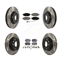 Load image into Gallery viewer, Front Rear Coated Drill Slot Disc Brake Rotor Ceramic Pad Kit For Volkswagen GTI