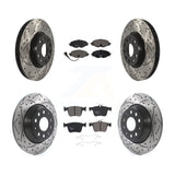 Front Rear Coat Drill Slot Disc Brake Rotors Ceramic Pad Kit For Audi TT Quattro