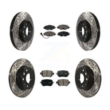 Front Rear Drill Slot Brake Rotor Ceramic Pad Kit For Volkswagen Golf SportWagen