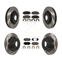 Charger l'image dans la galerie, Front Rear Drilled Slot Disc Brake Rotor Ceramic Pad Kit For Hyundai Santa Fe XL