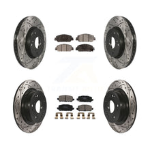 Charger l&#39;image dans la galerie, [Front+Rear] 2016-2022 Honda HR-V Performance Drilled &amp; Slotted Brake Rotor &amp; Ceramic Pads Kit For Max Braking