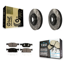 Load image into Gallery viewer, Front Coated Drill Slot Disc Brake Rotor Ceramic Pad Kit For Lincoln Continental