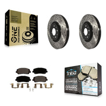 Charger l'image dans la galerie, Front Drill Slot Disc Brake Rotor Ceramic Pad Kit For Jeep Cherokee Chrysler 200