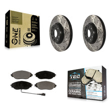 Load image into Gallery viewer, Front Coat Drill Slot Disc Brake Rotors Ceramic Pad Kit For Volkswagen GTI Jetta