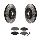 Front Drilled Slot Brake Rotor Ceramic Pad Kit For Volkswagen Jetta Audi Golf A3