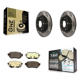 [Rear] 2016-2021 Mazda 6 Performance Drilled & Slotted Brake Rotor & Ceramic Pads Kit For Max Braking