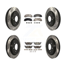 Load image into Gallery viewer, Front Rear Coated Drilled Slot Disc Brake Rotor &amp; Ceramic Pad Kit For Ford F-150