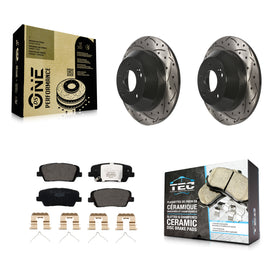Rear Coated Drilled Slotted Disc Brake Rotor And Ceramic Pad Kit For Kia Sorento