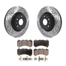 Charger l&#39;image dans la galerie, Front Coated Drilled Slotted Disc Brake Rotor &amp; Ceramic Pad Kit For Cadillac CTS