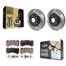 Load image into Gallery viewer, Front Drilled Slot Brake Rotors Ceramic Pad Kit For 19-20 Chevrolet Camaro LT/LS