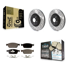 Charger l'image dans la galerie, Front Drilled Slot Disc Brake Rotor &amp; Ceramic Pad Kit For Ford Focus Lincoln MKC