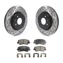 Load image into Gallery viewer, Front Coated Drilled Slotted Disc Brake Rotors And Ceramic Pads Kit For Kia Rio