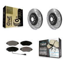 Charger l'image dans la galerie, Front Drilled Slot Brake Rotor Ceramic Pad Kit For Volkswagen Tiguan Jetta GTI R