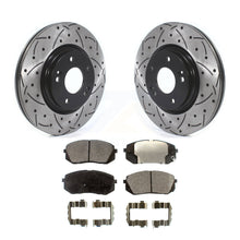 Charger l&#39;image dans la galerie, Front Drill Slot Brake Rotors Ceramic Pad Kit For 2015 Hyundai Sonata GAS engine