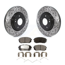 Charger l&#39;image dans la galerie, Front Drill Slot Brake Rotors Ceramic Pad Kit For Hyundai Sonata Kia Optima Niro