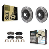 Front Drilled Slot Disc Brake Rotor Ceramic Pad Kit For Subaru Crosstrek Impreza