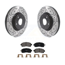 Load image into Gallery viewer, Front Coated Drilled Slotted Disc Brake Rotor Ceramic Pad Kit For Subaru Impreza