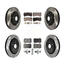 Load image into Gallery viewer, Front Rear Drill Slot Brake Rotors Ceramic Pad Kit For 2014 Chevrolet Camaro ZL1