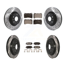 Load image into Gallery viewer, Front Rear Coated Drilled Slot Disc Brake Rotor Ceramic Pad Kit For Cadillac CTS