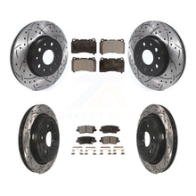 Load image into Gallery viewer, Front Rear Coated Drilled Slot Disc Brake Rotor Ceramic Pad Kit For Cadillac CTS
