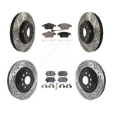 Front Rear Drill Slot Disc Brake Rotors Ceramic Pad Kit For Volkswagen Passat CC