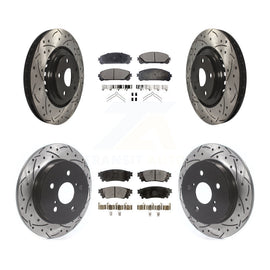 Front Rear Drill Slot Brake Rotors Ceramic Pad Kit For Lexus NX200t NX300 NX300h