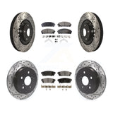 Front Rear Drill Slot Brake Rotors Ceramic Pad Kit For Lexus NX200t NX300 NX300h