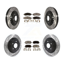 Load image into Gallery viewer, Front Rear Coated Drilled Slotted Disc Brake Rotor Ceramic Pad Kit For Acura MDX