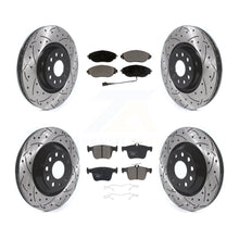 Charger l'image dans la galerie, Front Rear Drill Slot Brake Rotors Ceramic Pad Kit For Audi Volkswagen Golf R S3