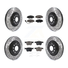 Load image into Gallery viewer, [Front+Rear] 19-20 Audi A3 Quattro Performance Drilled &amp; Slotted Brake Rotor &amp; Ceramic Pads Kit For Max Braking