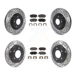 Front Rear Drill Slot Brake Rotor Ceramic Pad Kit For 17-20 Hyundai Elantra 1.6L
