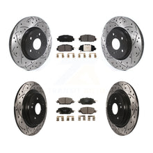 Load image into Gallery viewer, Front Rear Coated Drilled Slot Disc Brake Rotor &amp; Ceramic Pad Kit For Honda CR-V