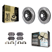 Charger l'image dans la galerie, Rear Drill Slot Brake Rotors Ceramic Pad Kit For Volkswagen CC Passat GTI Golf R