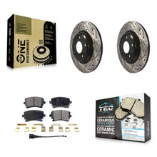 Charger l'image dans la galerie, Rear Coated Drilled Slot Disc Brake Rotor Ceramic Pad Kit For Audi Q5 A4 allroad