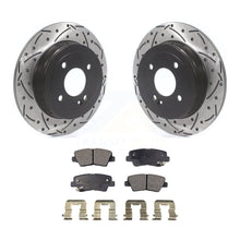 Load image into Gallery viewer, Rear Coated Drill Slot Disc Brake Rotors Ceramic Pad Kit For 2011 Hyundai Accent