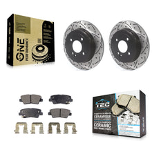 Load image into Gallery viewer, [Rear] 2011 Hyundai Accent Performance Drilled &amp; Slotted Brake Rotor &amp; Ceramic Pads Kit For Max Braking