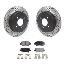 Charger l&#39;image dans la galerie, Rear Coat Drill Slot Disc Brake Rotor Ceramic Pad Kit For Hyundai Accent Kia Rio