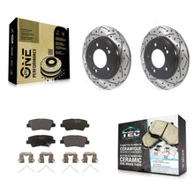 Charger l'image dans la galerie, Rear Drilled Slot Brake Rotor Ceramic Pad Kit For Hyundai Elantra Kia Niro Ioniq