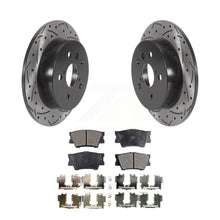 Load image into Gallery viewer, Rear Coated Drilled Slotted Disc Brake Rotors &amp; Ceramic Pad Kit For Toyota Camry