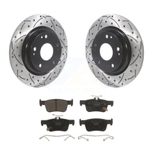 Charger l&#39;image dans la galerie, Rear Coated Drilled Slotted Disc Brake Rotor And Ceramic Pad Kit For Honda Civic