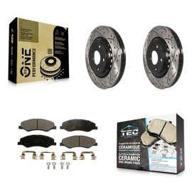 [Front] 2018-2023 Honda Odyssey Performance Drilled & Slotted Brake Rotor & Ceramic Pads Kit For Max Braking