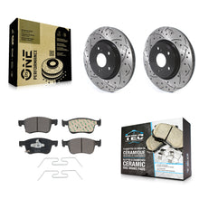 Load image into Gallery viewer, Front Drilled Slot Disc Brake Rotor Ceramic Pad Kit For Honda Accord Acura Civic