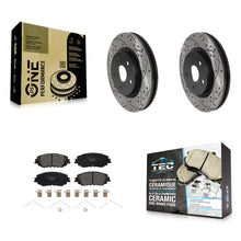 Charger l'image dans la galerie, Front Drilled Slot Brake Rotor Ceramic Pad Kit For Toyota Camry RAV4 Lexus ES350