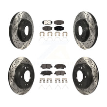 Charger l'image dans la galerie, Front Rear Drill Slot Brake Rotors Ceramic Pad Kit For Kia Soul Forte Hyundai GT